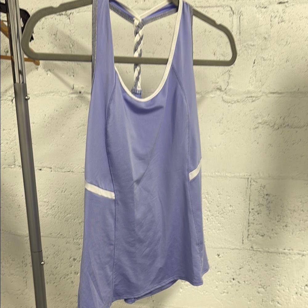 Lucky in Love Purple and White Backless Tank Top - Size Medium - Like New